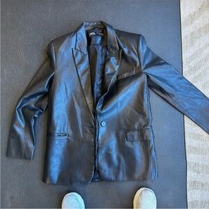 Zara Sleek Black Leather Jacket